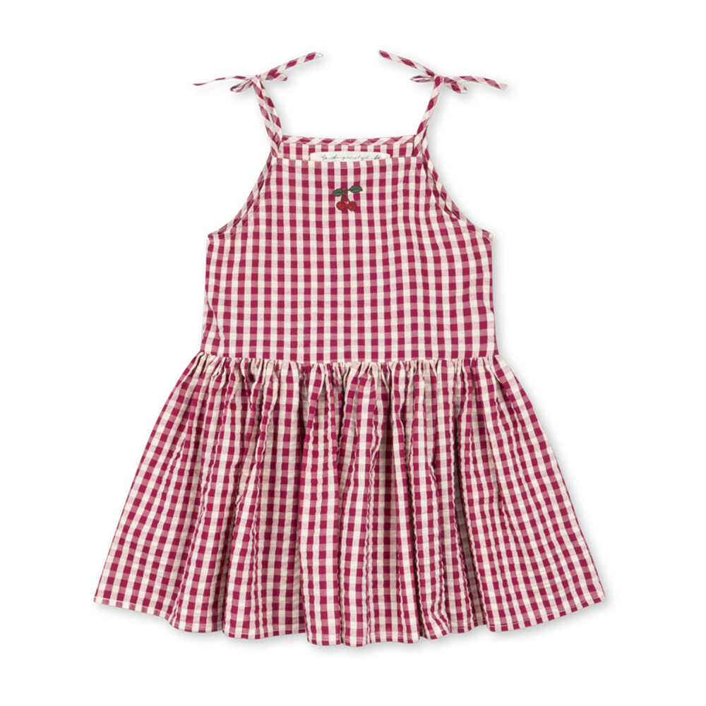 Robe d'été Konges Sløjd 'Isotta' à carreaux framboise