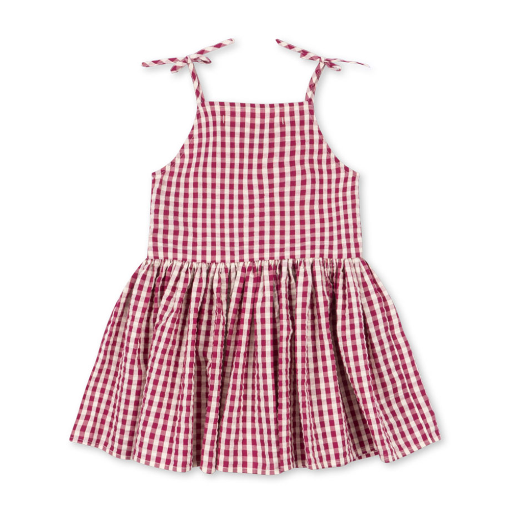 Robe d'été Konges Sløjd 'Isotta' à carreaux framboise