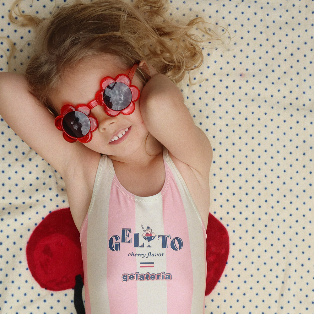 Konges Sløjd  Kinder Sonnenbrille 'Junior Flower ' 5-10 Jahre Red