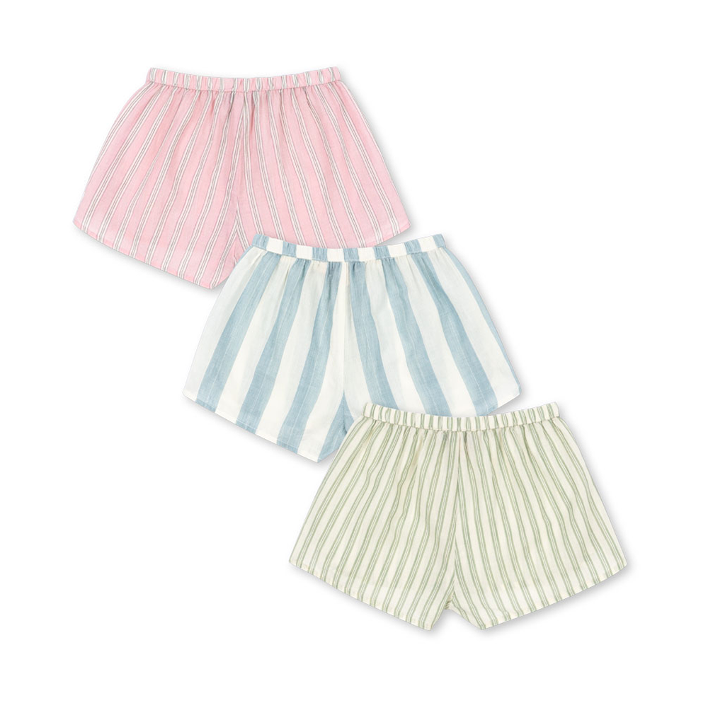 Konges Sløjd Cotton Shorts 3-Pack 'Asli' Basil/Orchid/Bleu Stripe