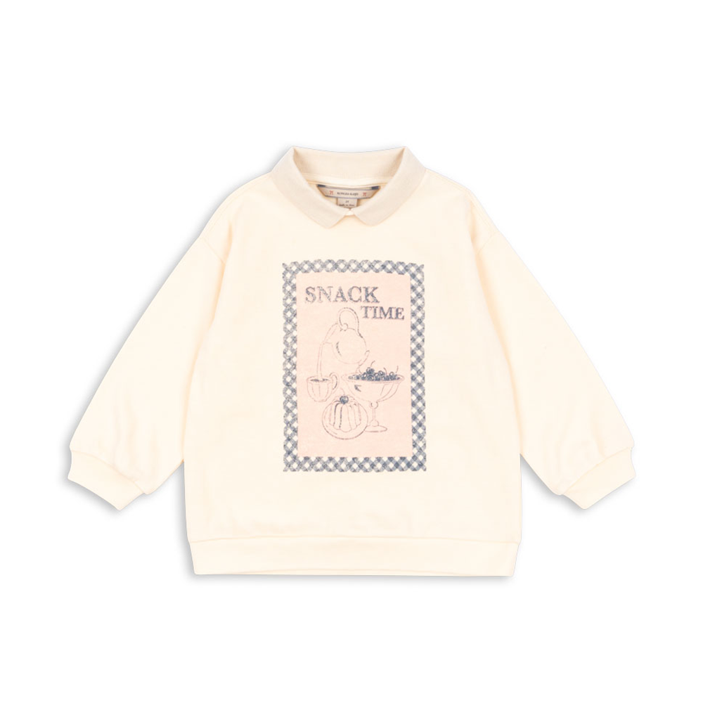 Konges Sløjd Polo Sweatshirt 'Spotty' Buttercream
