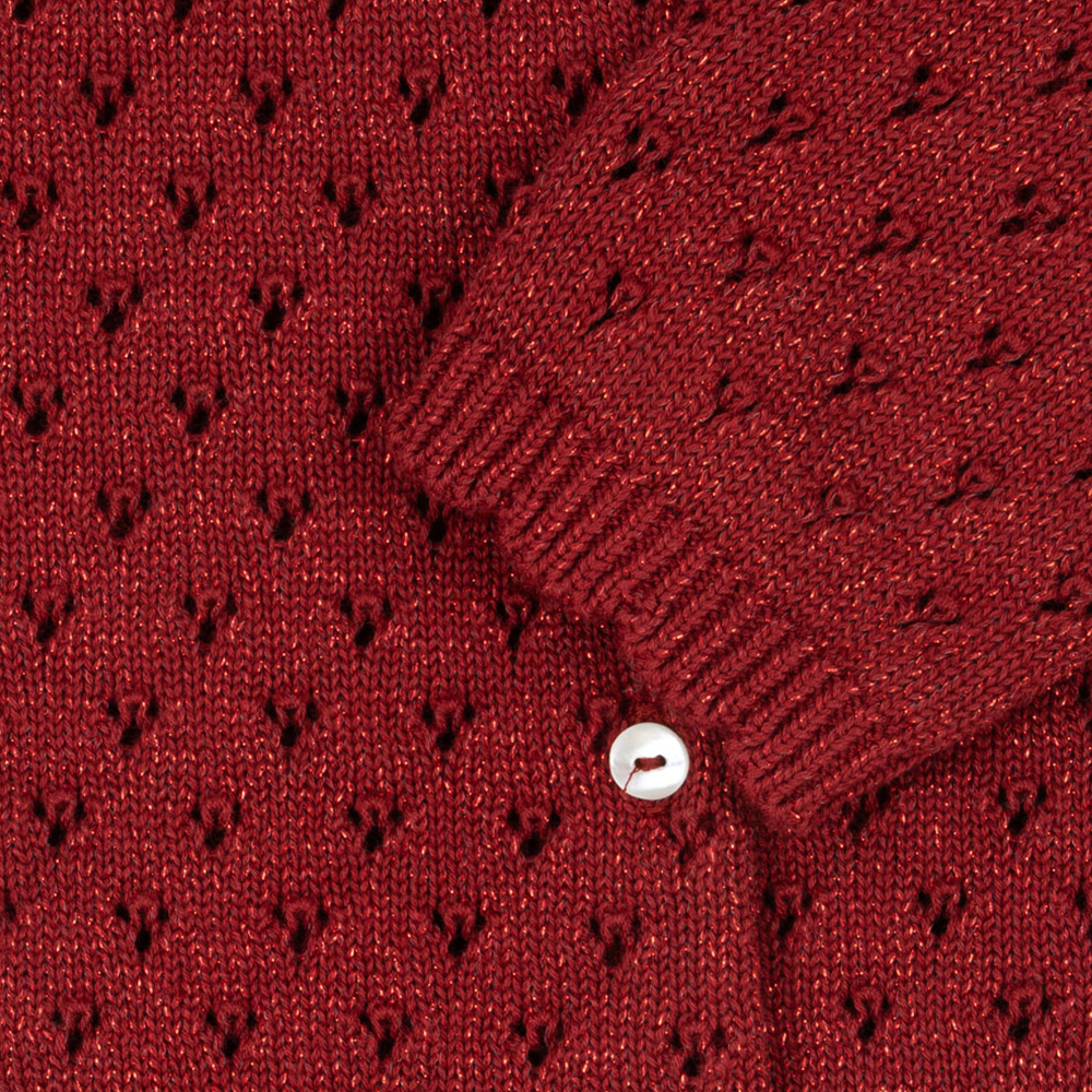 Konges Sløjd Strickcardigan mit Kragen 'Holiday' Red Dahlia