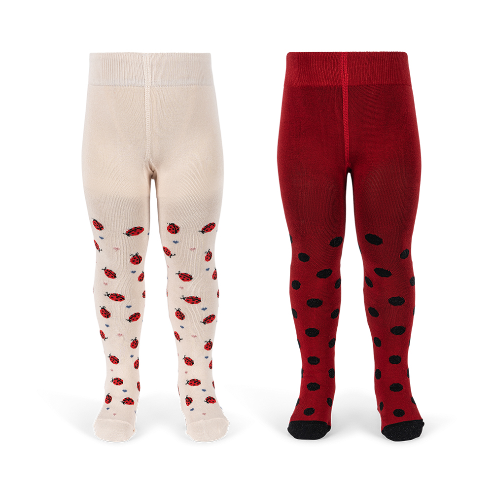 Konges Sløjd Tights 2-pack 'Jacquard' Ladybug