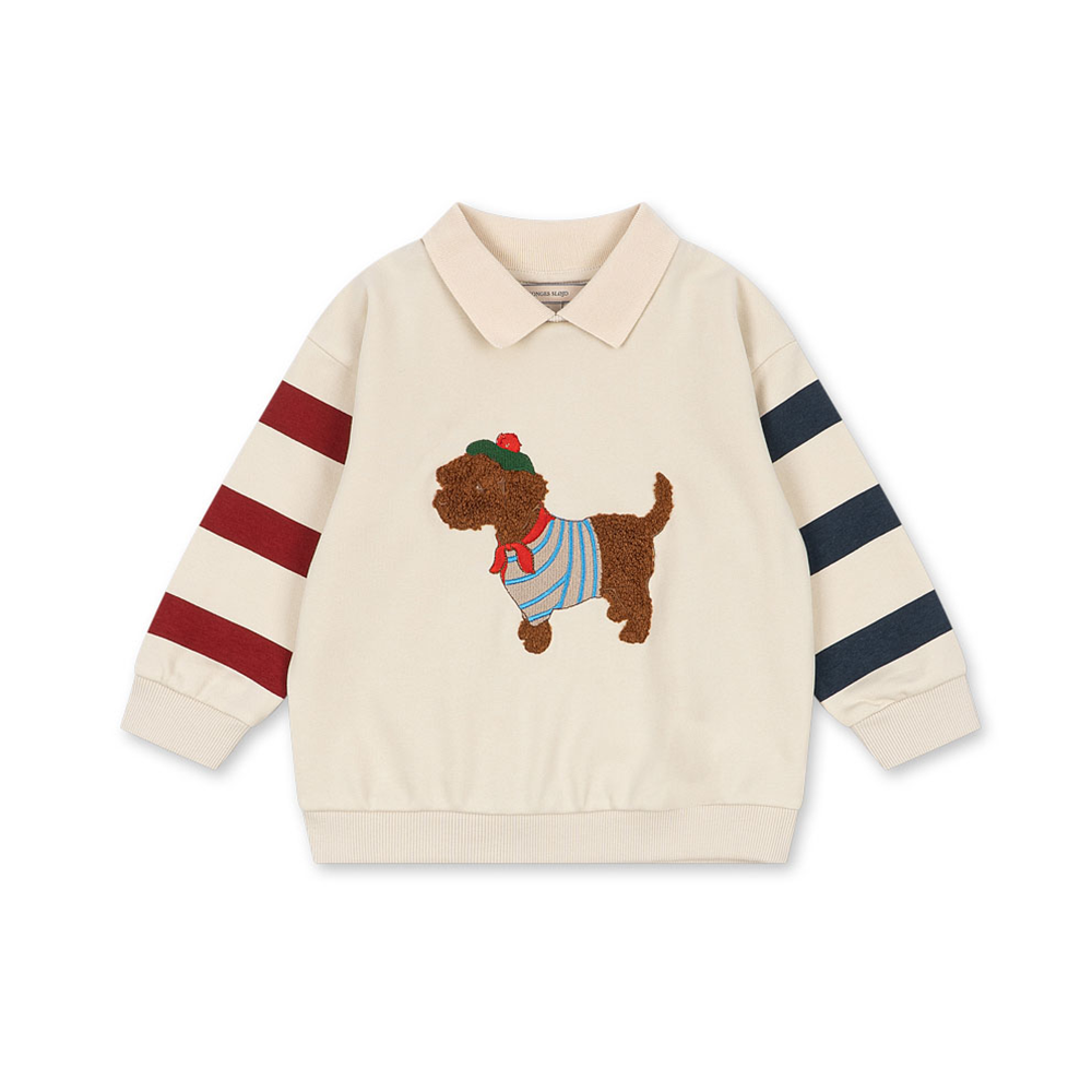 Konges Sløjd Polo Sweatshirt 'Spotty' Brown Rice - Online MY SNOWFLAKE