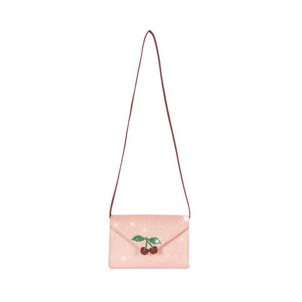 Sac à bandoulière Konges Sløjd « Love Letter » pailleté rose