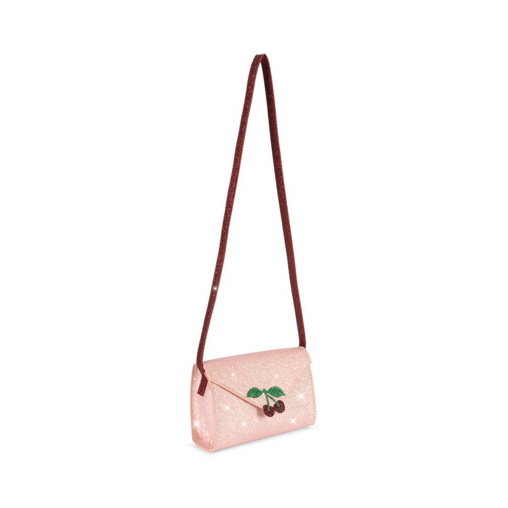 Sac à bandoulière Konges Sløjd « Love Letter » pailleté rose