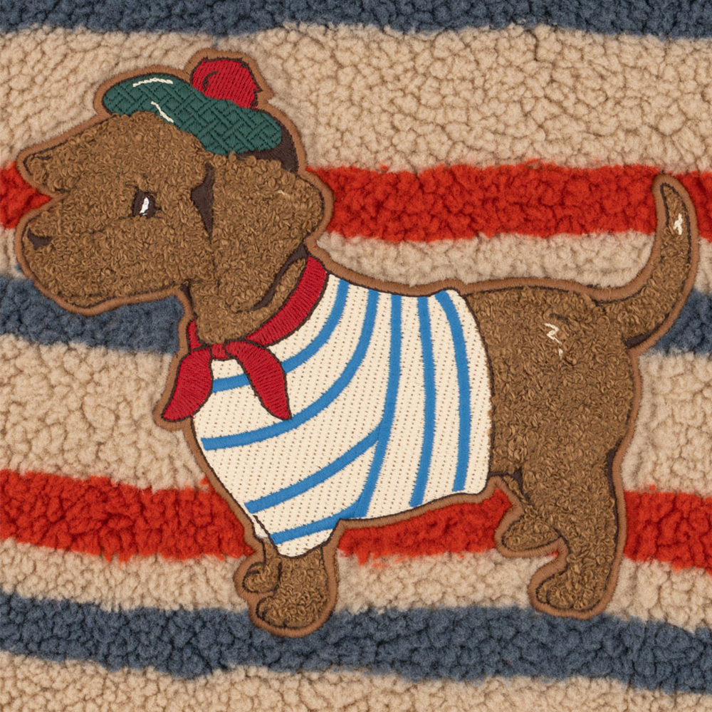 Konges Sløjd Teddy Jacket 'Jody Embroidery' Tangerine Stripe