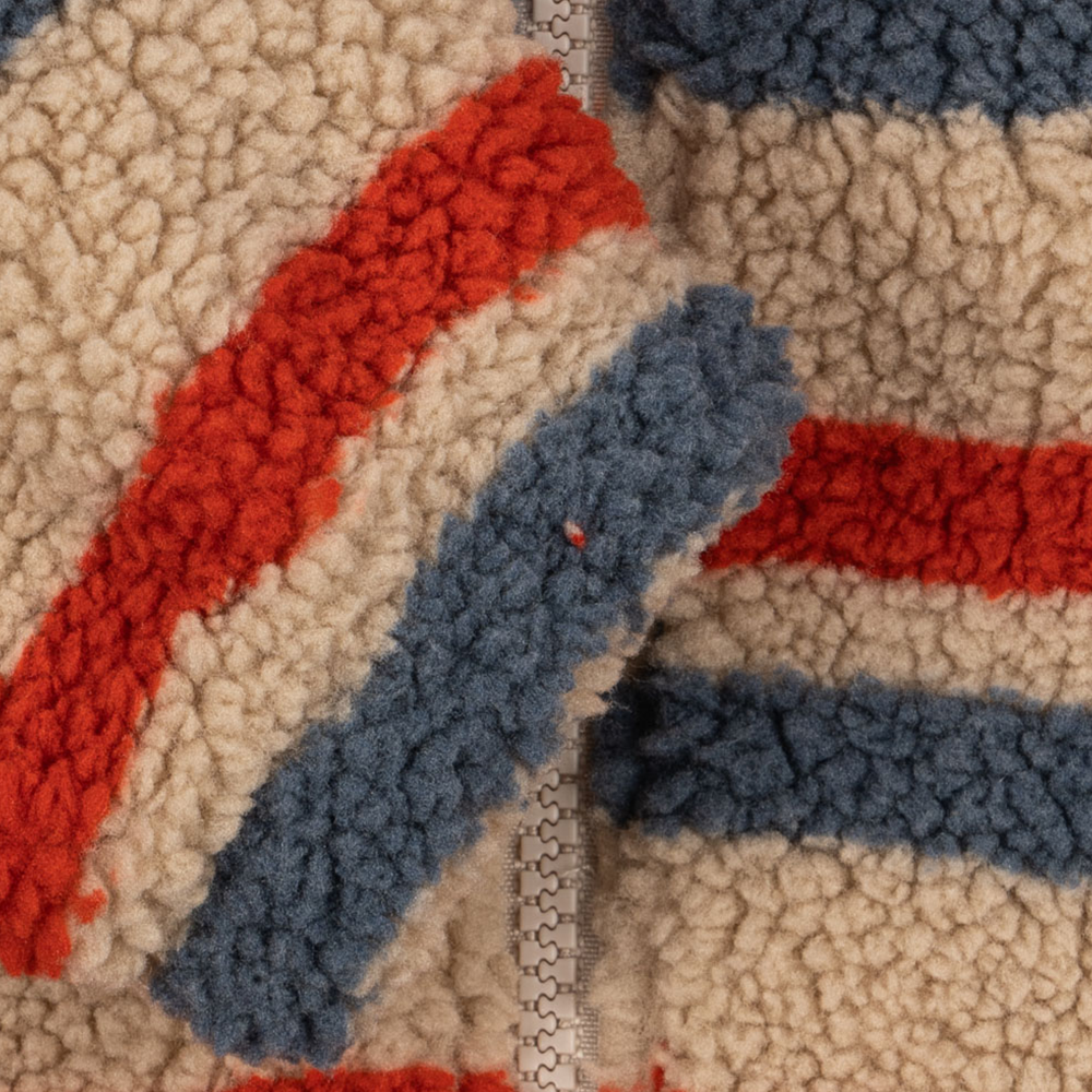 Konges Sløjd Teddy Jacket 'Jody Embroidery' Tangerine Stripe
