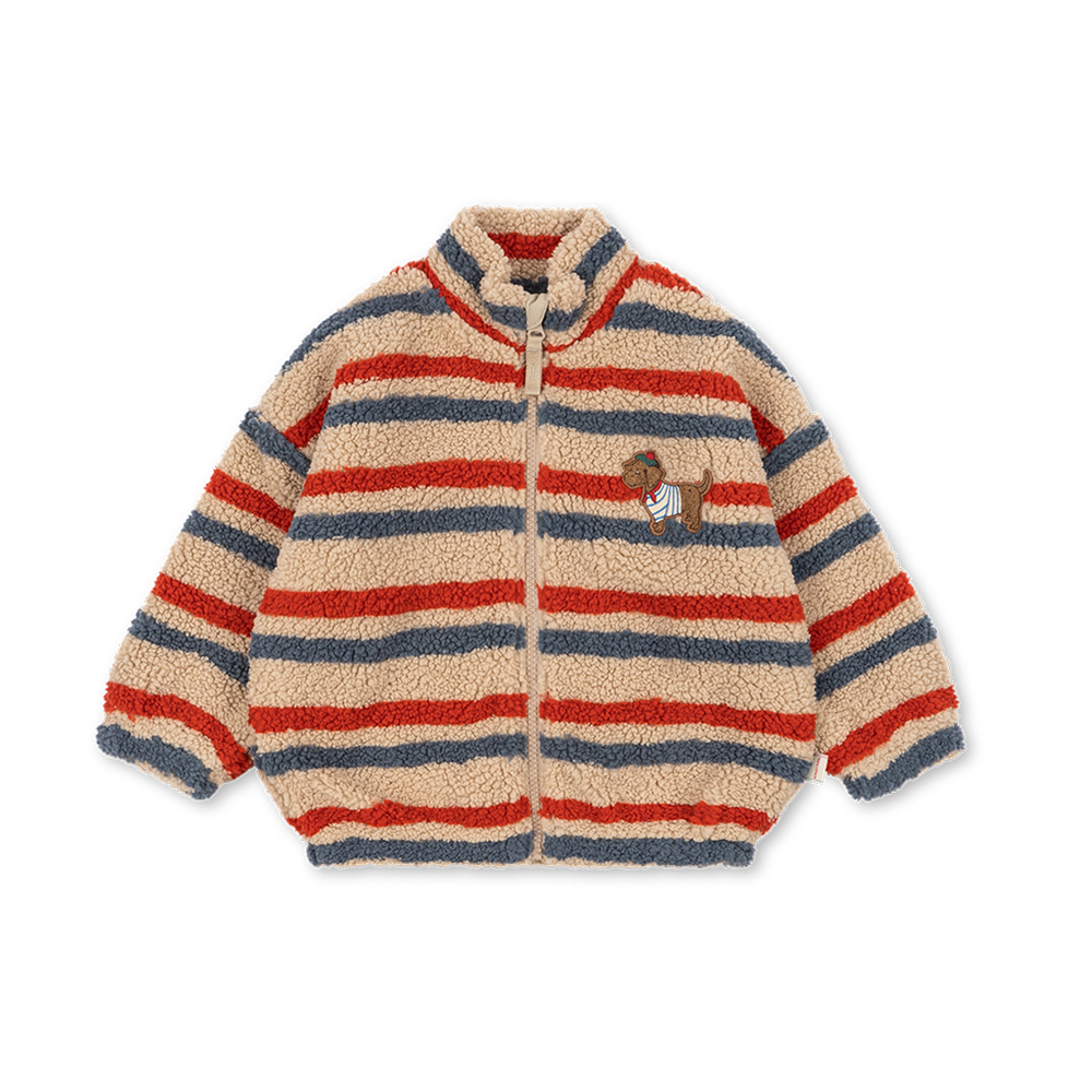 Konges Sløjd Teddy Jacket 'Jody Embroidery' Tangerine Stripe