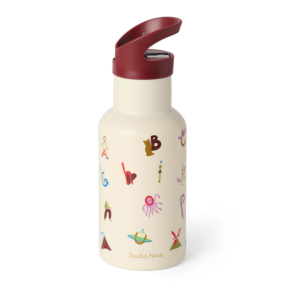 Studio Noos Edelstahl-Trinkflasche 'Alphabet' 350 ml