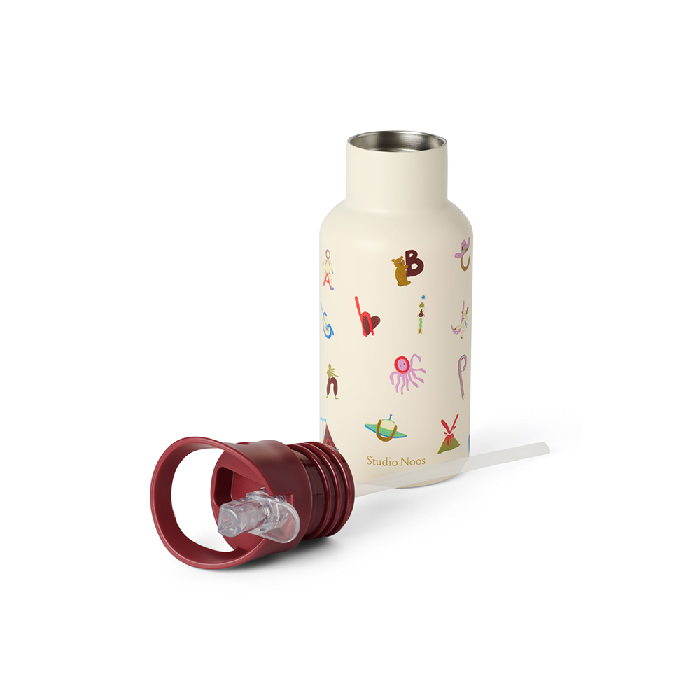 Studio Noos Edelstahl-Trinkflasche 'Alphabet' 350 ml
