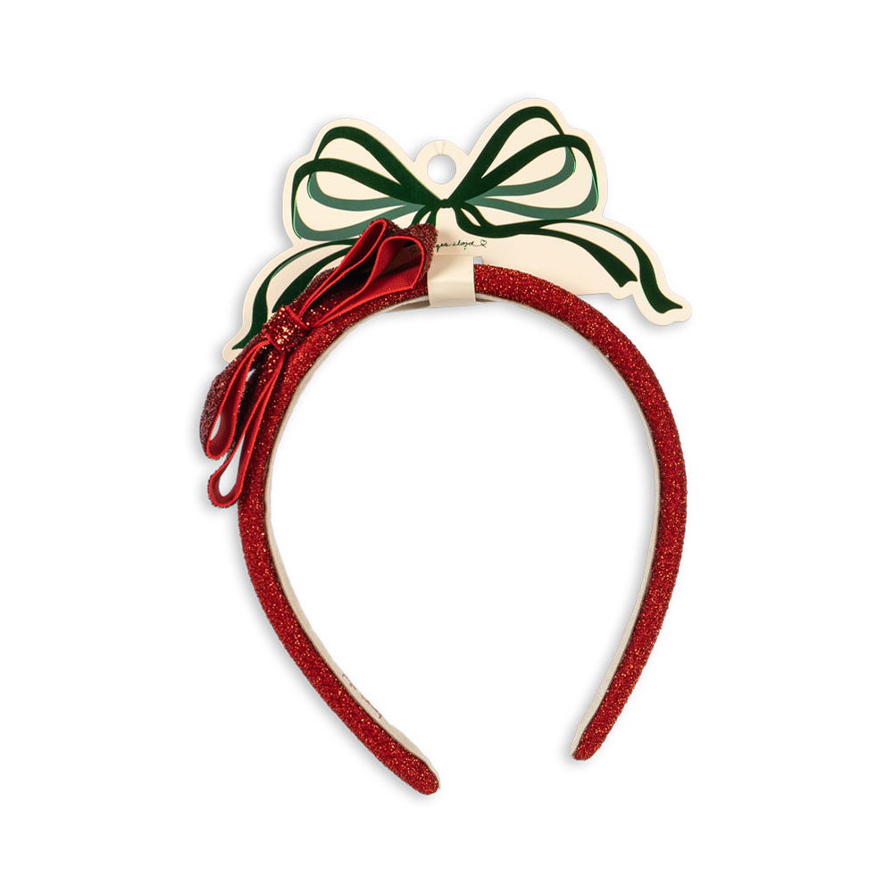Konges Sløjd Serre-tête « Velvet Bow » Rouge/Paillettes