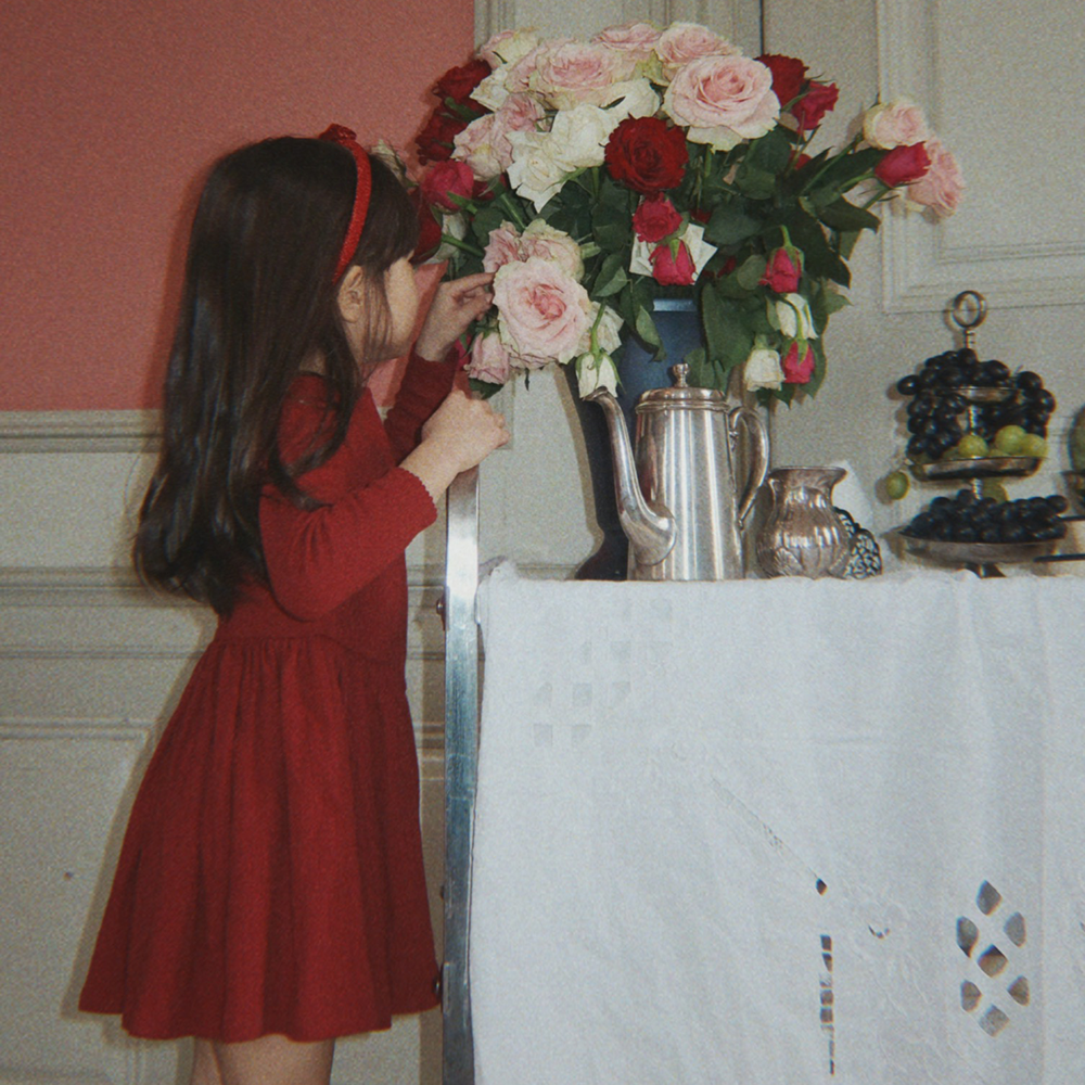 Konges Sløjd Serre-tête « Velvet Bow » Rouge/Paillettes