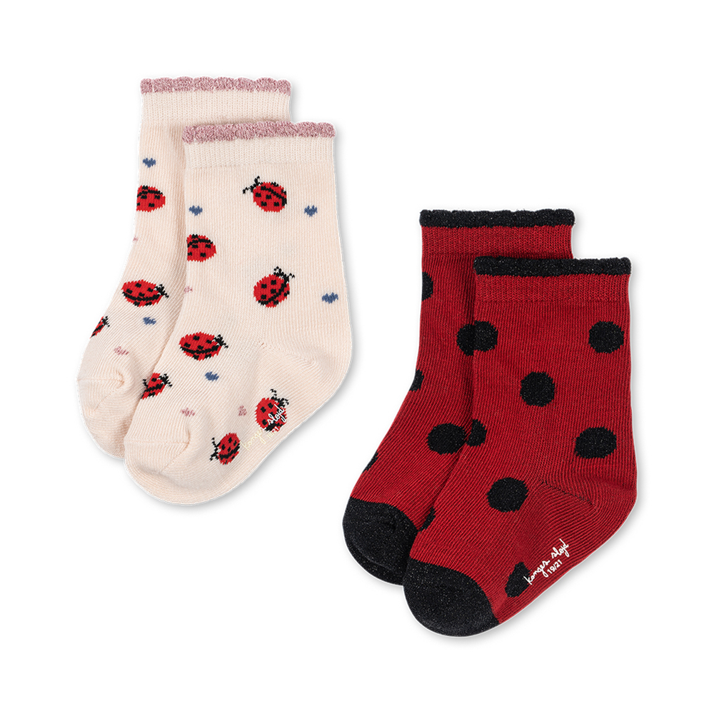 Konges Sløjd Chaussettes lot de 2 « Jaquard » Coccinelle