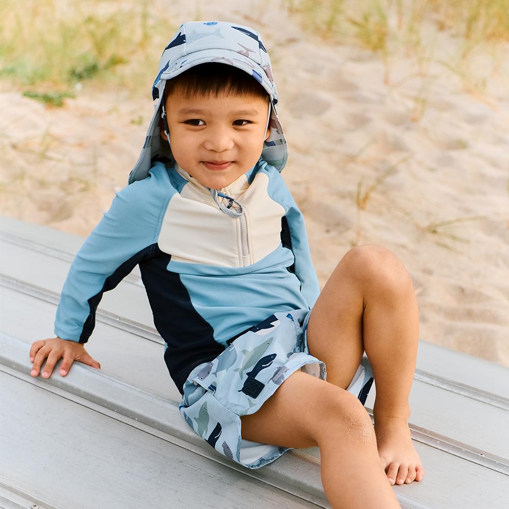 Liewood Short de bain anti-UV « Aiden » Shark/Dove Blue