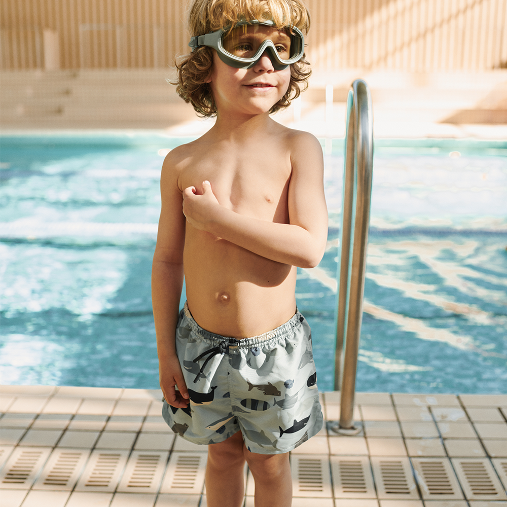 Liewood Short de bain anti-UV « Aiden » Shark/Dove Blue
