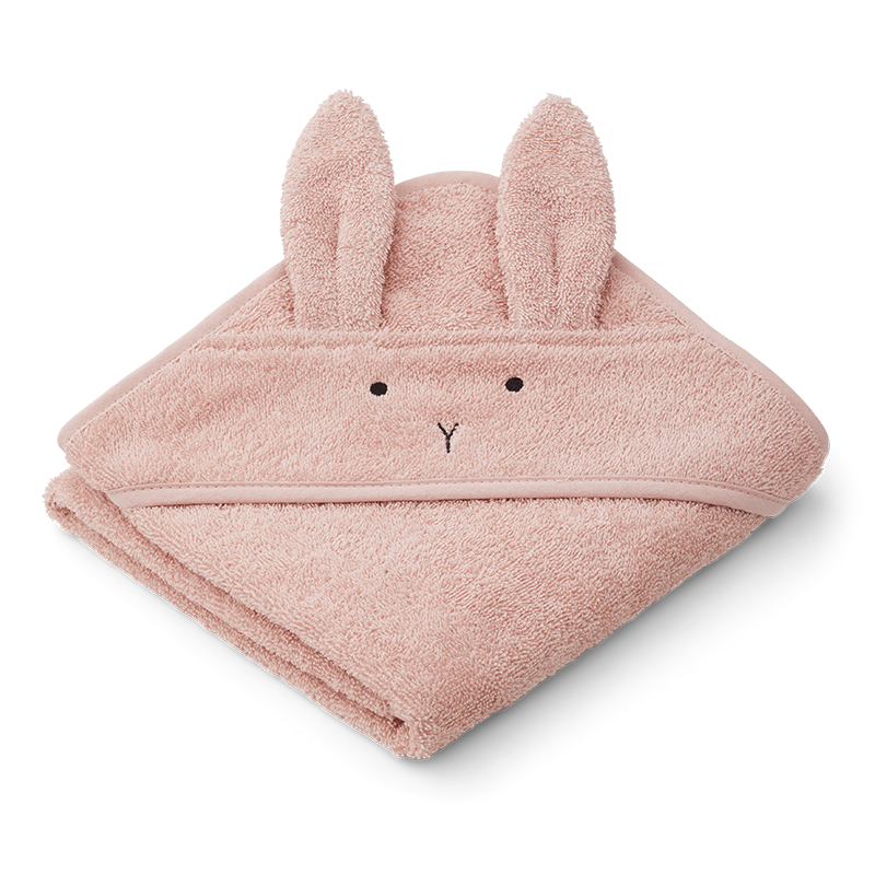 Liewood  Baby Kapuzenbadetuch Rabbit 'Albert'  Rose - Online MY SNOWFLAKE