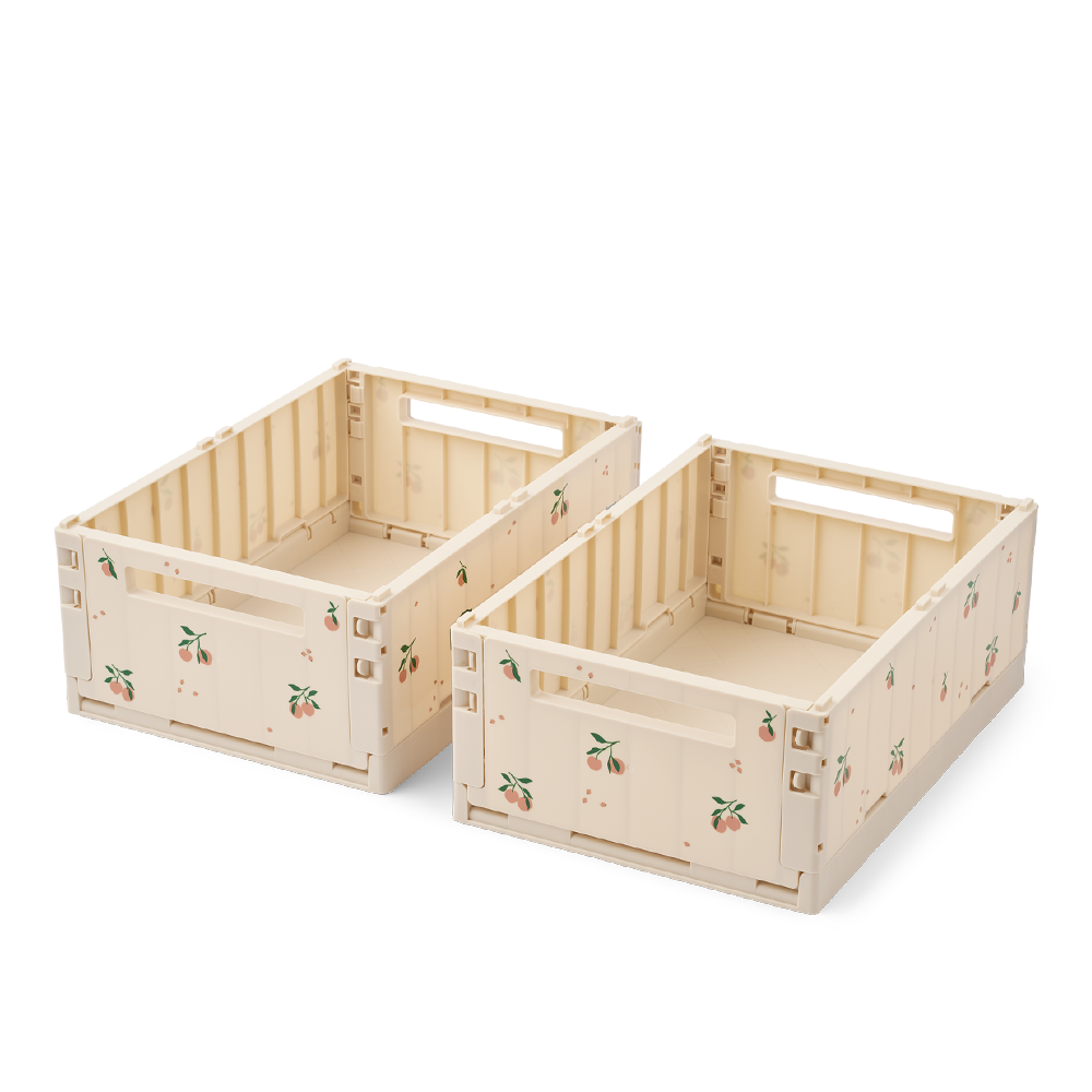 Liewood  faltbare Aufbewahrungskiste M 2er Set 'Weston' Peach/Sea Shell