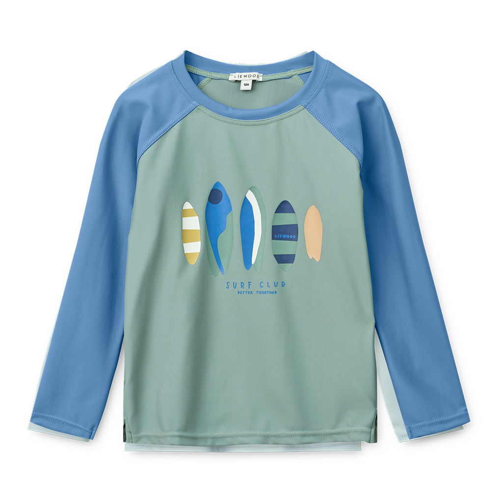 Liewood T-shirt de bain anti-UV 'Noah' Boards/Light Peppermint