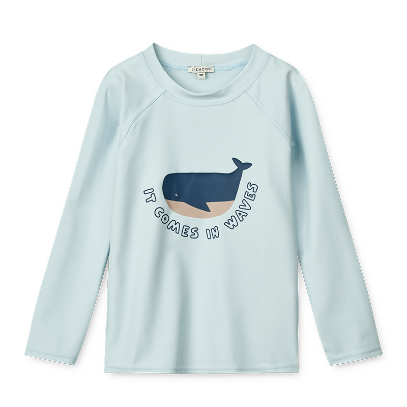 Liewood T-shirt de bain anti-UV « Noah » It Comes In Waves/Pure Sky