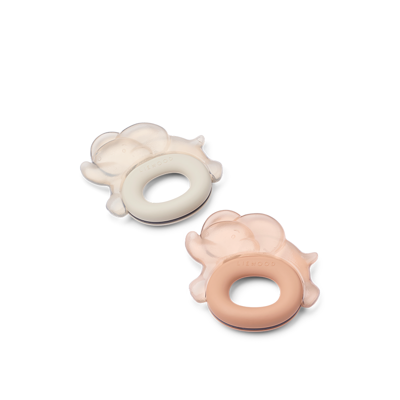 Anneau de dentition Liewood « Rita Elephant », lot de 2, Pale Tuscany/Rose