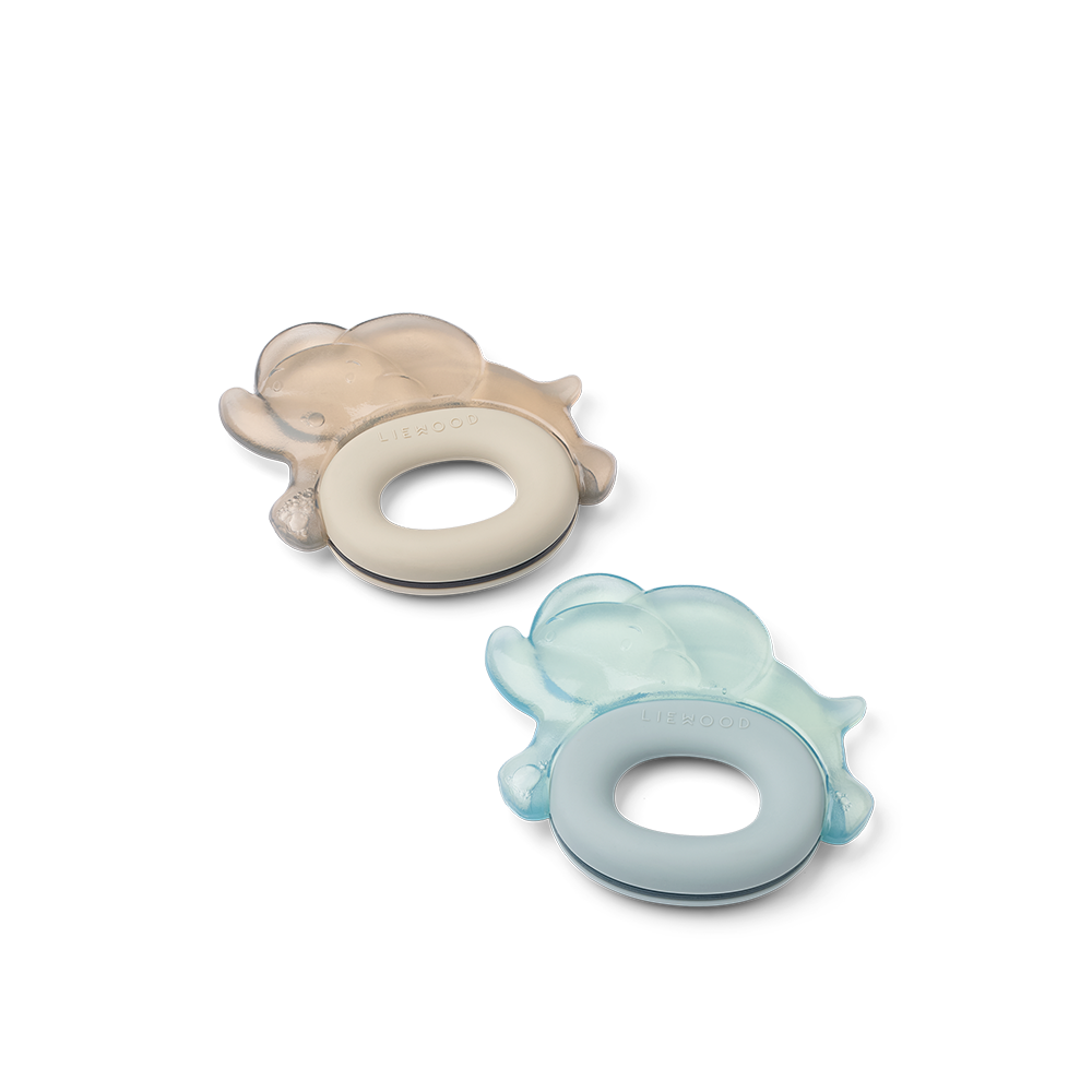 Anneaux de dentition Liewood 'Rita Elephant' lot de 2 Sandy/Dove Blue