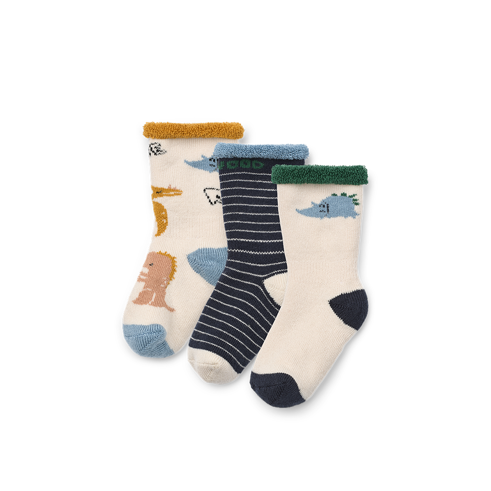 Liewood  Stoppersocken/Anti-Rutsch Socken 'Eloy' 3er Pack  Dino Multi Mix