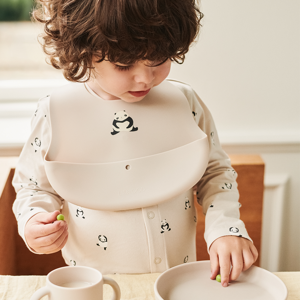 Liewood Silicone Bib Set of 2 'Ember' Panda/Sandy