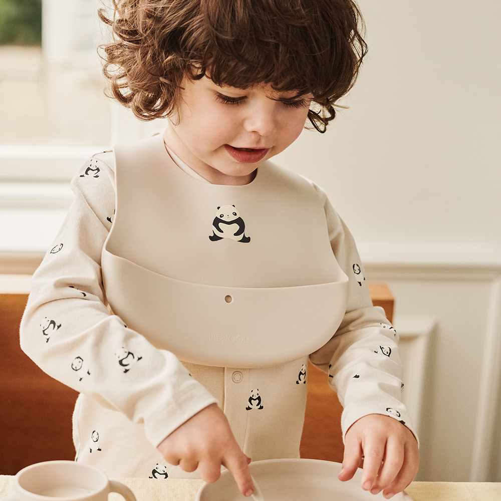 Liewood Silicone Bib Set of 2 'Ember' Panda/Sandy
