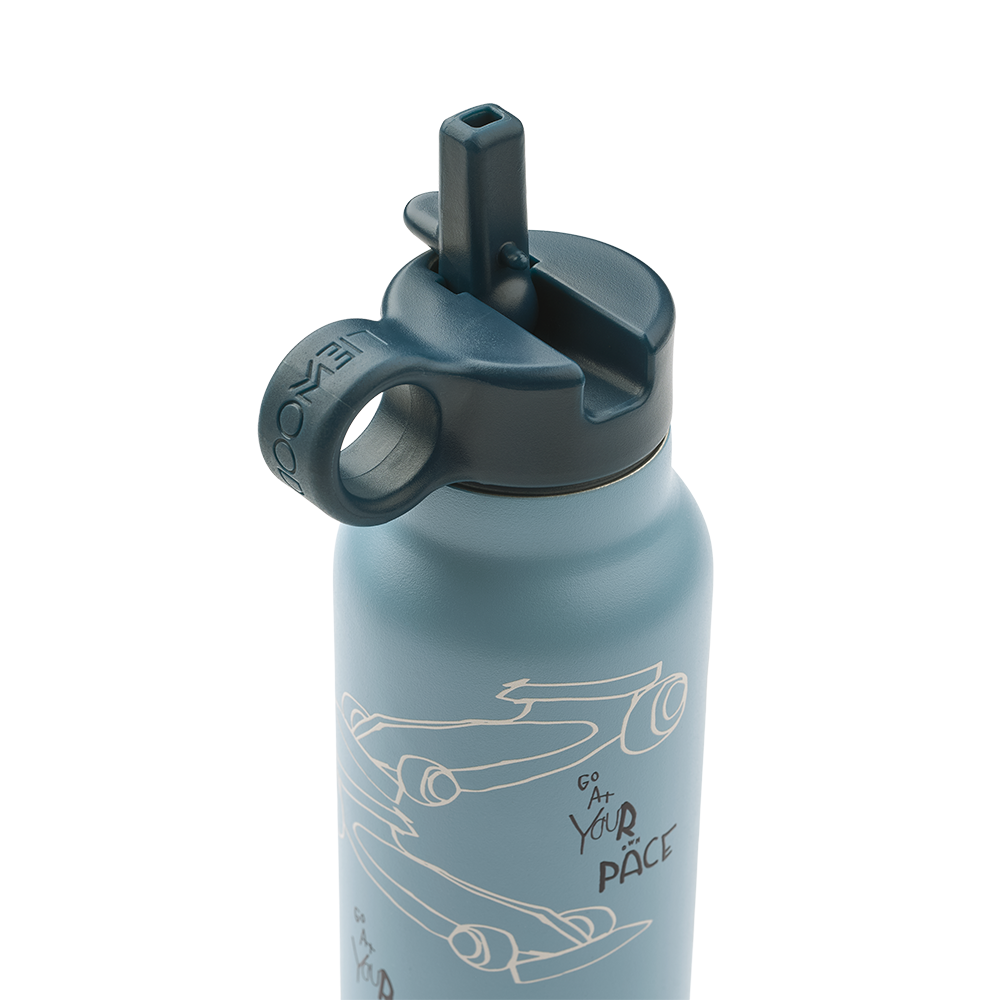 Liewood Drinking Bottle 'Falk' 350 ml Race Cars/Beach Blue