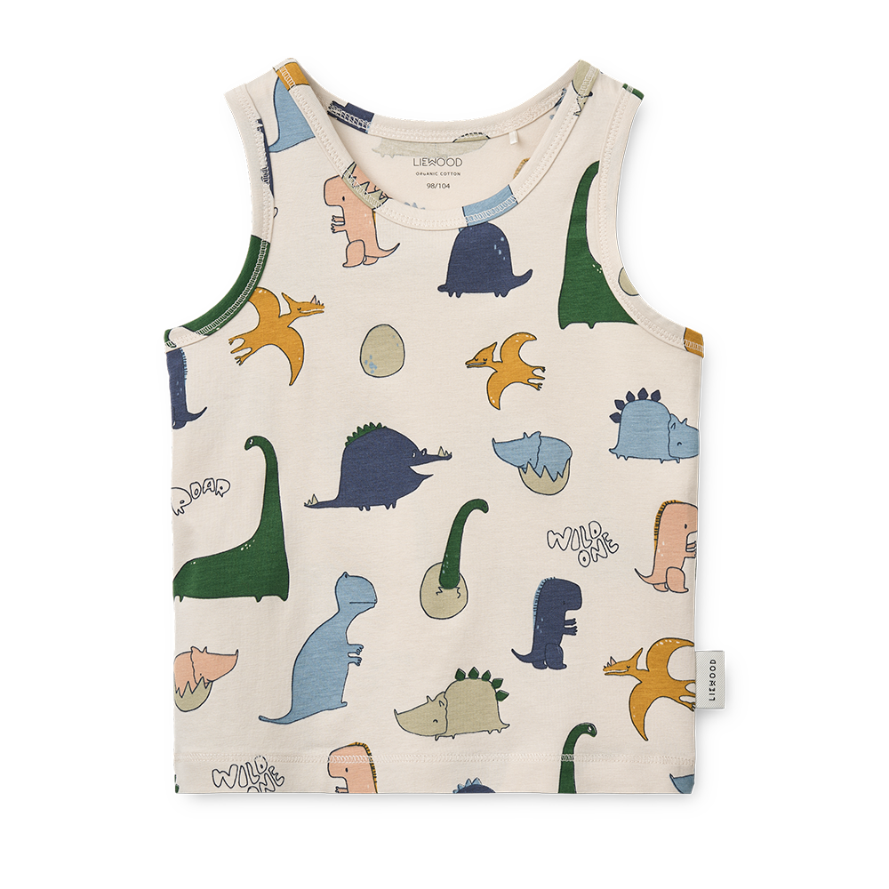 Liewood Tank Top 2er Set 'Faris' Dino Roar/Sandy Mix