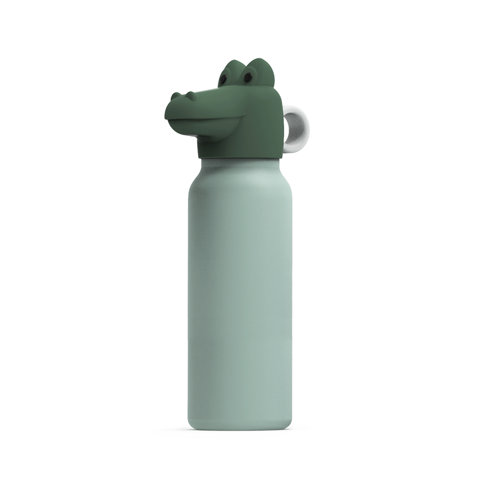 Liewood Trinkflasche mit Krokodildeckel 'Falk' 350 ml Peppermint/Garden Green
