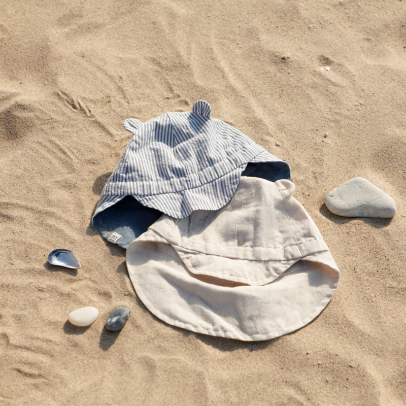 Liewood Reversible Sun Hat 'Gorm' Blue Wave/Creme de la Creme