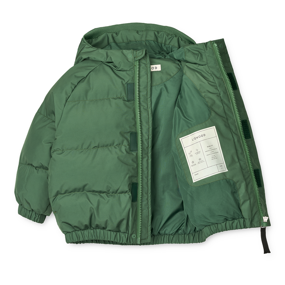 Liewood 'Adelina' Dusty Ivy Down Jacket with Ears