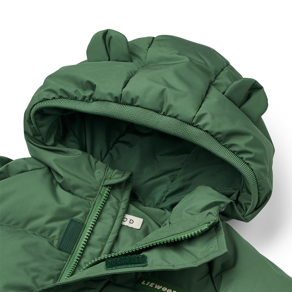 Liewood 'Adelina' Dusty Ivy Down Jacket with Ears
