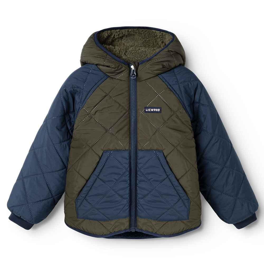 Liewood Reversible Thermal Jacket 'Jackson' Army Brown/Classic Navy