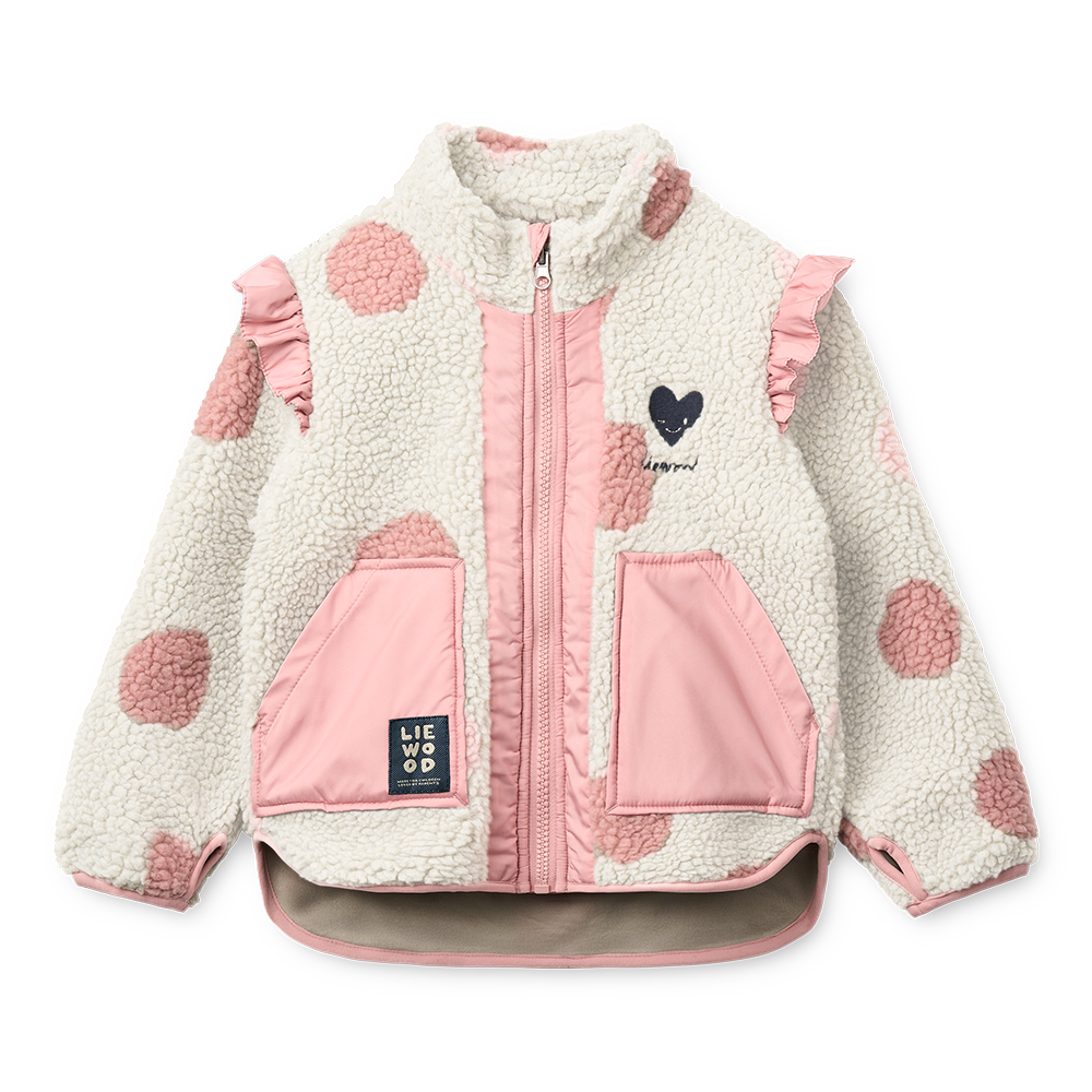 Liewood Veste 'Noam' pois sable/rose fard mélangés