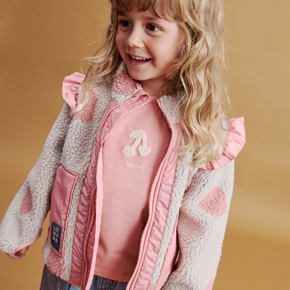 Liewood Veste 'Noam' pois sable/rose fard mélangés
