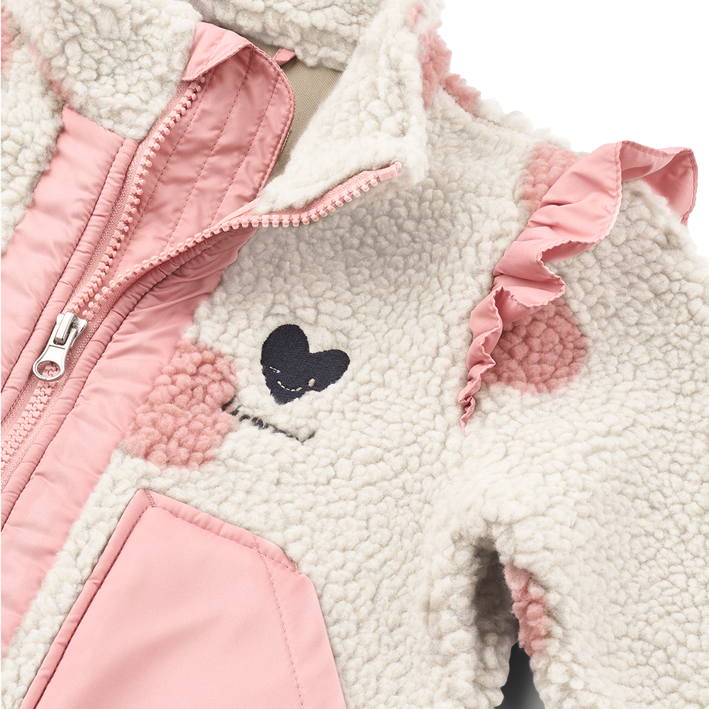 Liewood Veste 'Noam' pois sable/rose fard mélangés