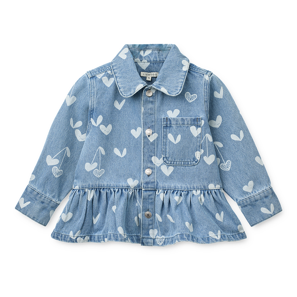 Liewood Denim Hemd 'Kenza' Sweethearts/Light Blue Denim - Online MY SNOWFLAKE