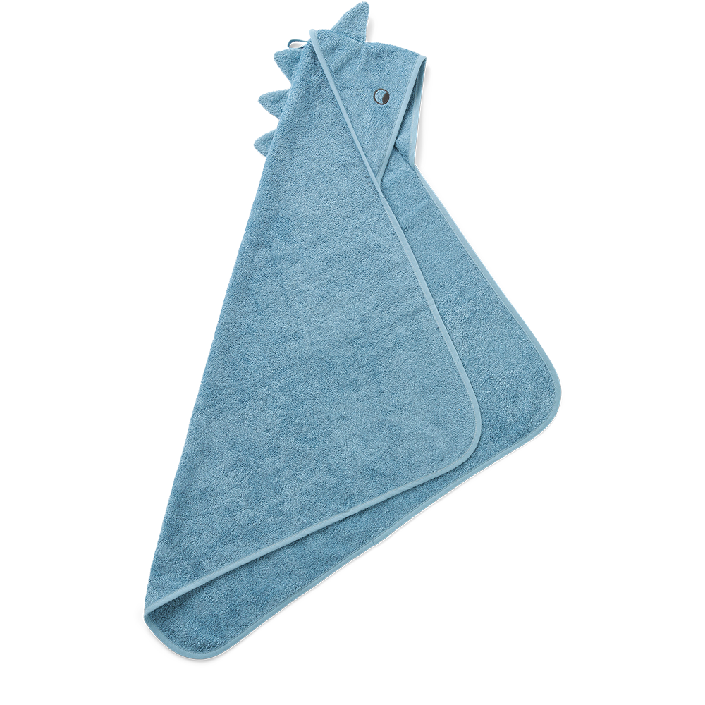 Liewood  Kapuzenbadetuch Dino 'Albert' 70 x 70 cm Beach Blue