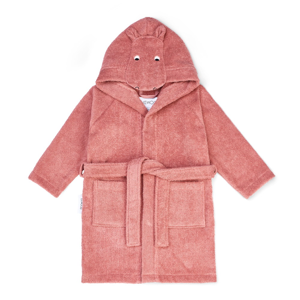 Liewood Children's Hippo Bathrobe 'Lily' Raspberry Mix