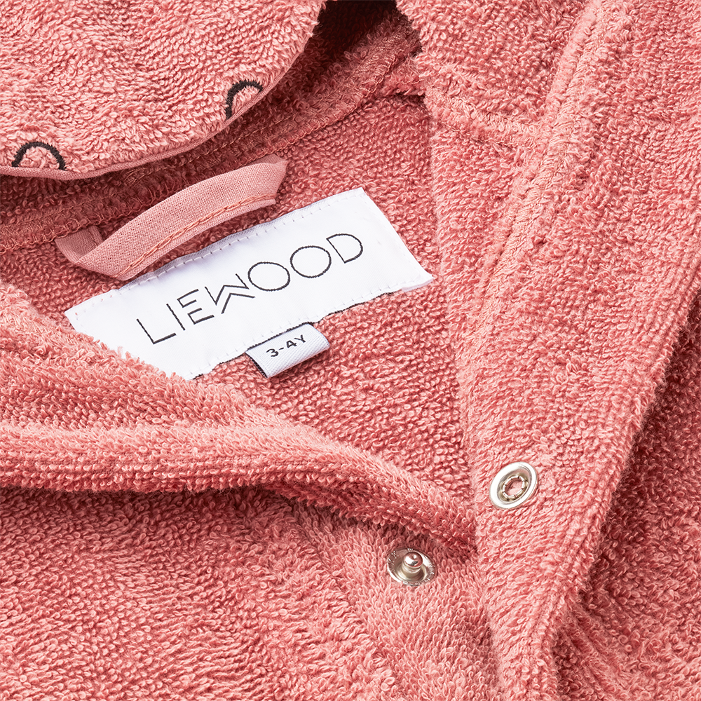 Liewood Children's Hippo Bathrobe 'Lily' Raspberry Mix