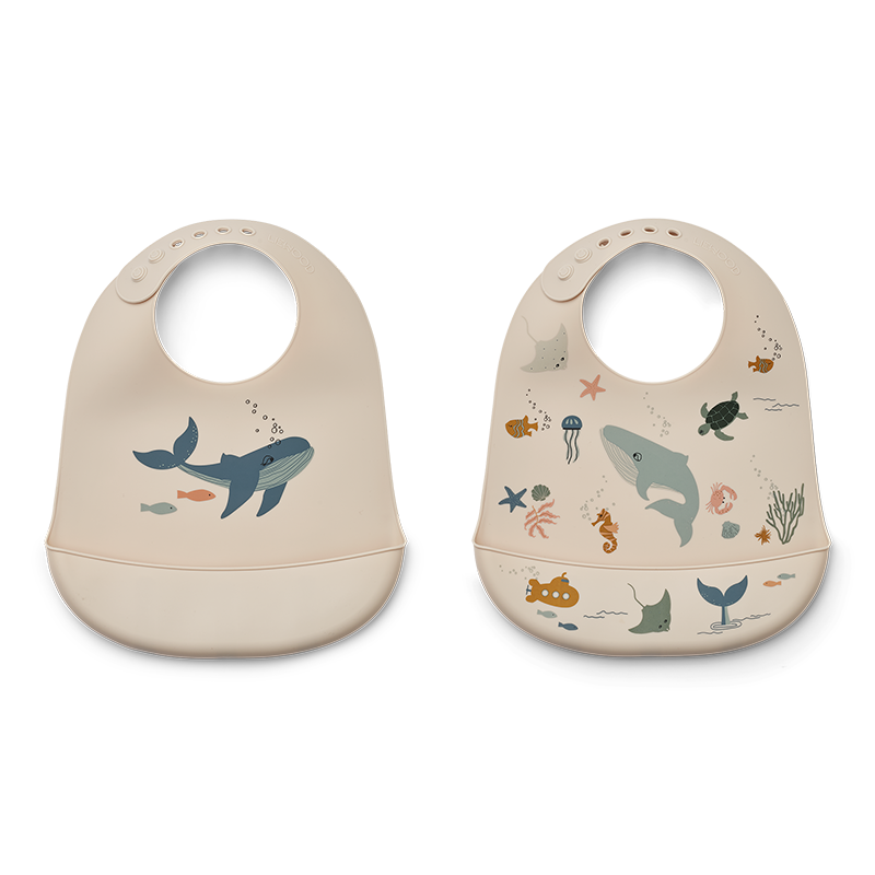 Liewood  Silikon Lätzchen 2er Pack 'Tilda'  Sea Creature/Sandy - Online MY SNOWFLAKE