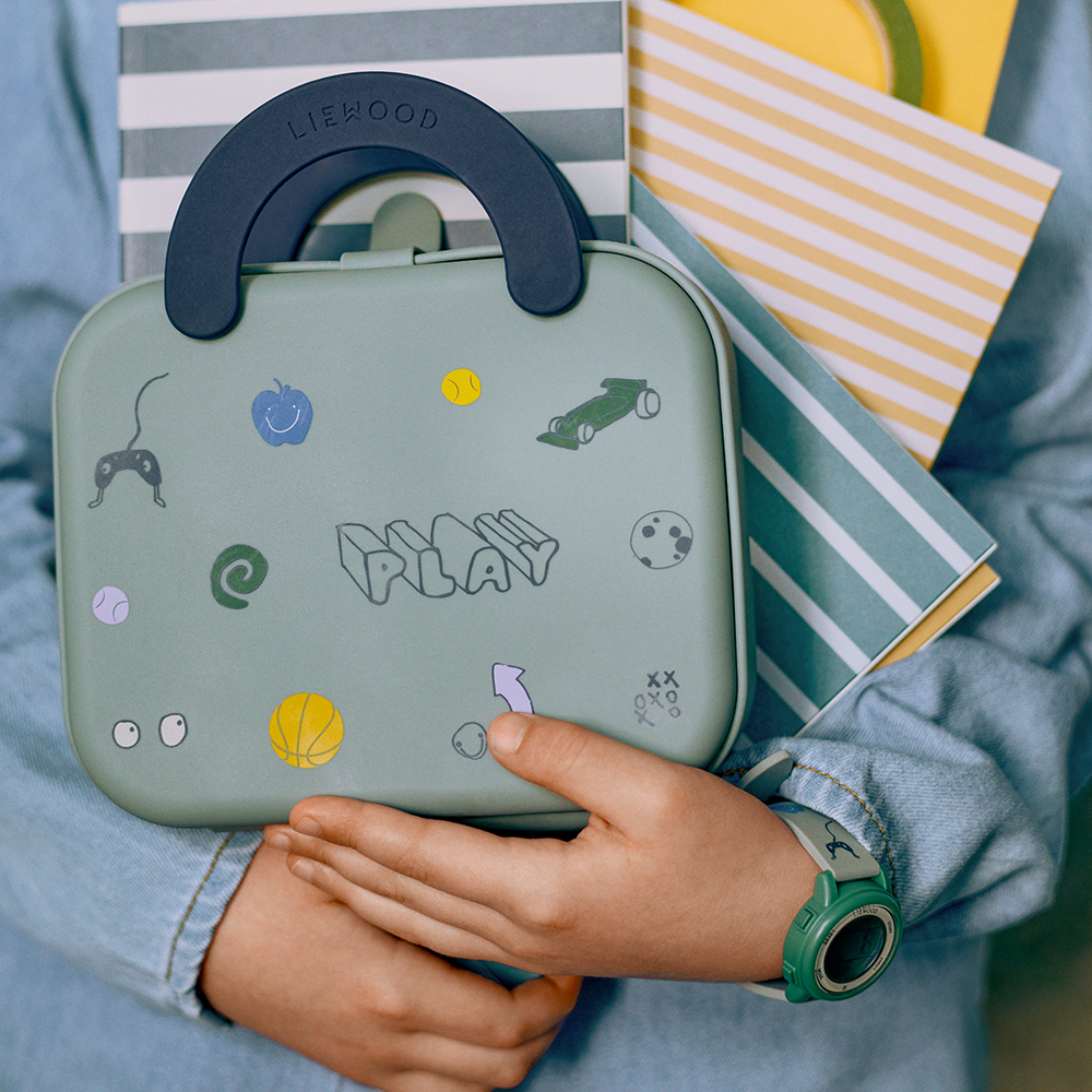 Liewood  faltbare Lunchbox 'Elara' Play/Dusty Peppermint