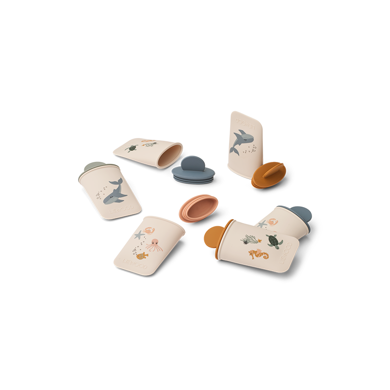 Liewood Silicone Ice Pop Molds 'Malik' Sea Creature/Sandy