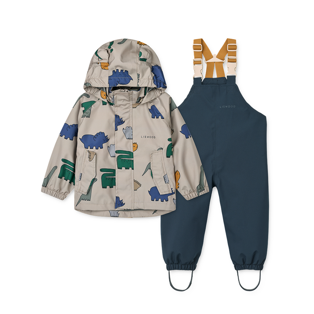 Liewood  Regenjacke/-hose Set 'Manu'  Dinosaurs/Mist - Online MY SNOWFLAKE