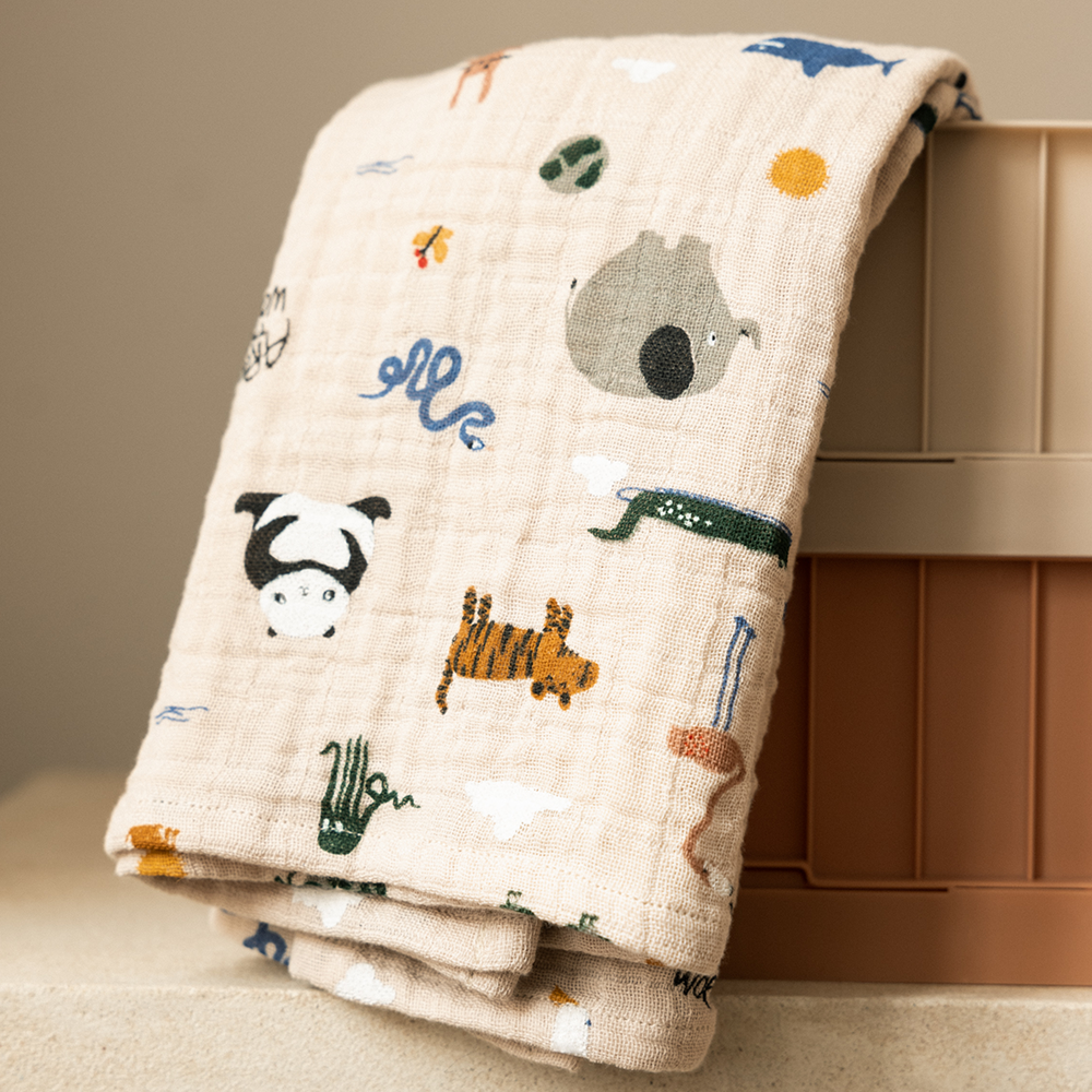 Liewood Muslin Cloth 2-Pack 'Lewis' Around the World/Sandy