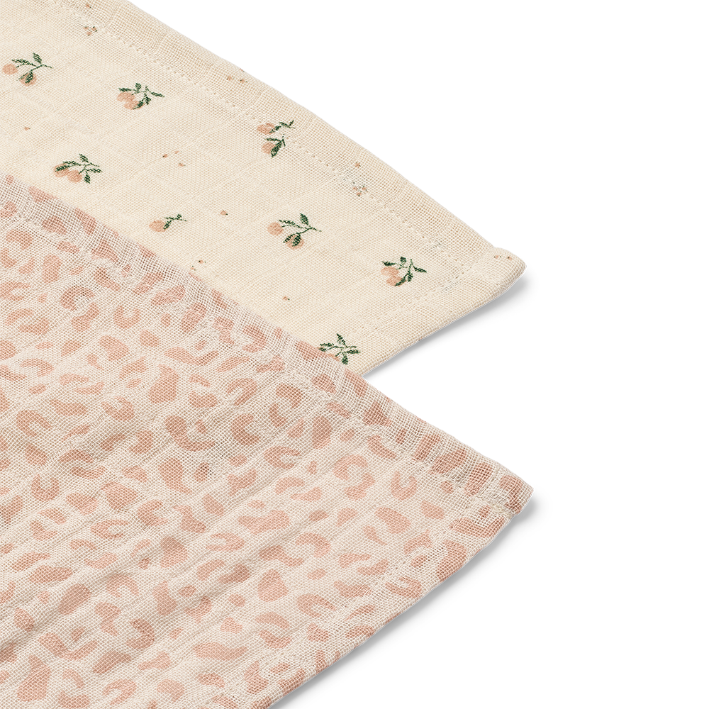 Liewood Mulltuch 2-er Pack 'Lewis' Mini Leo/Mini Peach Mix