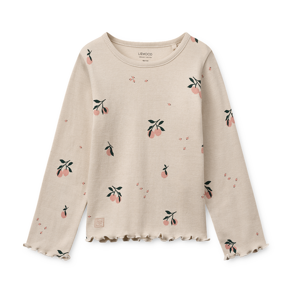 Liewood Langarmshirt in Rippstrick 'Nieve' Peach/Sea Shell